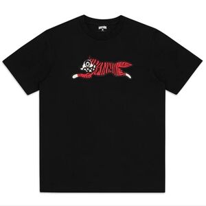 Ice Cream Black T-Shirt with Red Tiger Graphic